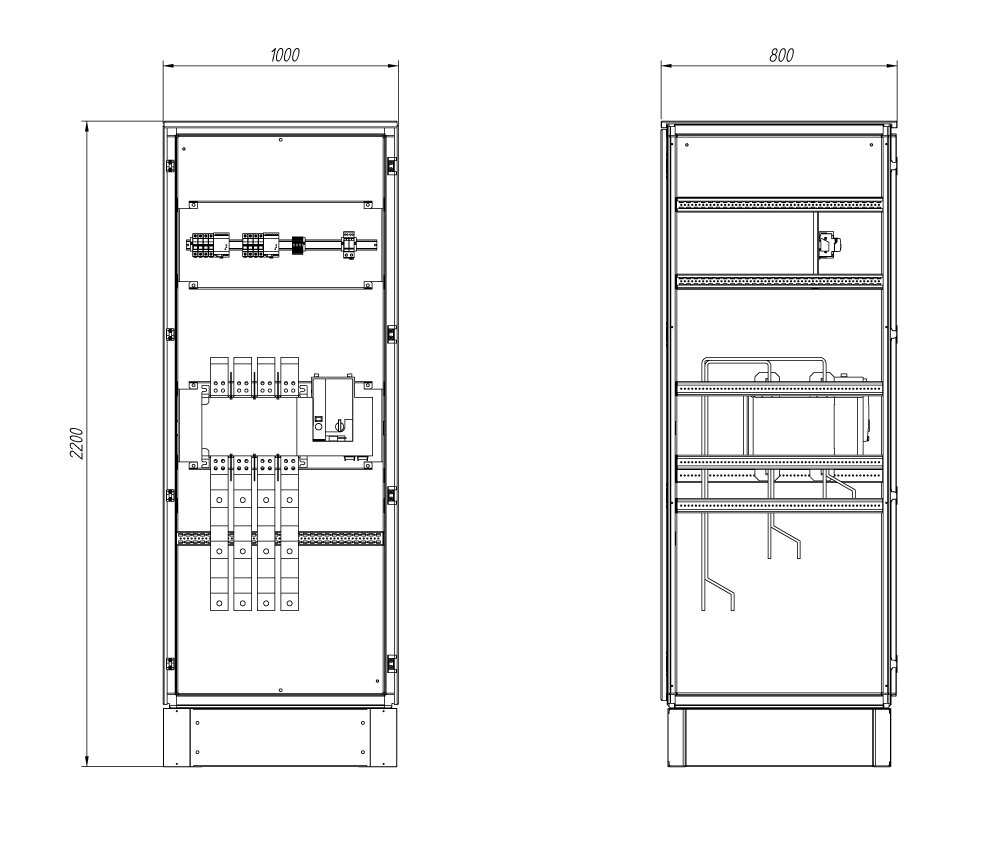 CUADRO CONMUTACION AUTOMATICA  SEÑALIZACIÓN 4P 1250A PROT. SOBRETENSIONES
