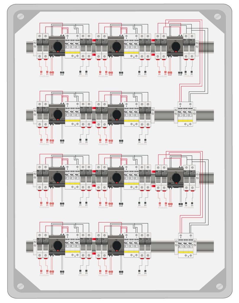 ARMARIO CONEXIÓN 1000V PV - 10 MPPT 2 STRING FUS 15A - SECCIONADOR 25A + PROTECTOR SOBRETENSIONES CLASE II