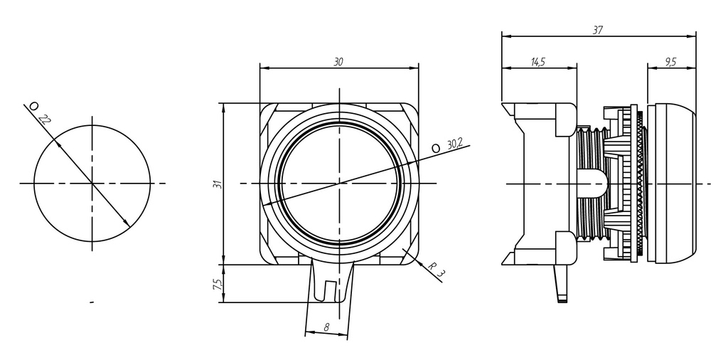 CABEZA PULSADOR RASANTE AMARILLO GAVE
