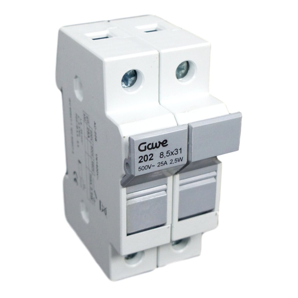 PORTAFUSIBLE  8,5X31,5 2P 20A.CARRIL DIN