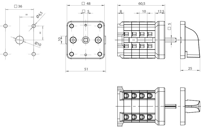 CONMUTADOR  ESTRELLA GAVE TRIANGULO CON RETORNO 16A.D0