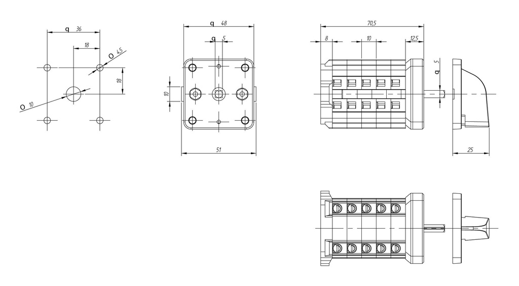 CONMUTADOR  3P 3 POS.16A.D0