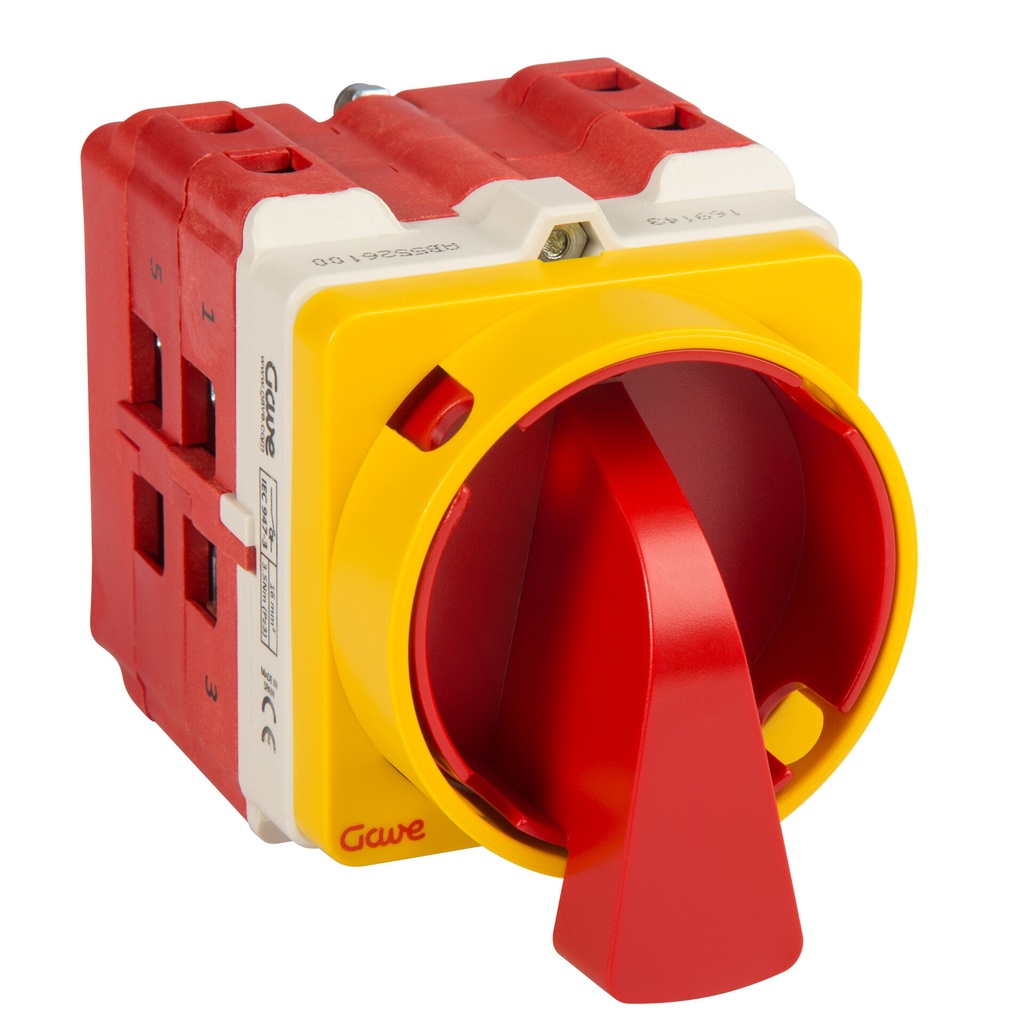 INTERRUPTOR GAVE 2P.63A.D2 BLOQUEO CANDADO ROJO/AMARILLO