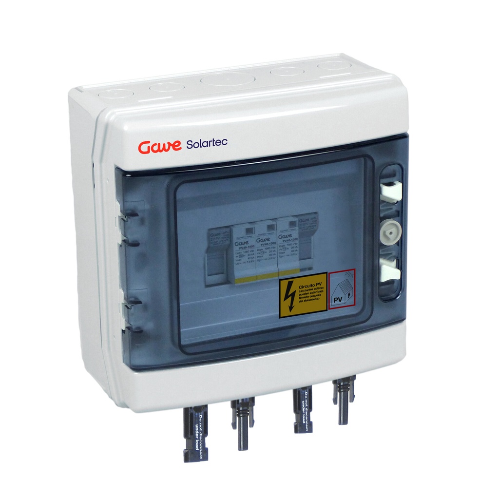 CAJA MODULAR GAVE CONEXIÓN MC4 - 1STR.FUS 12A - SIN SECCIONADOR + PROTECTOR SOBRETENSION II