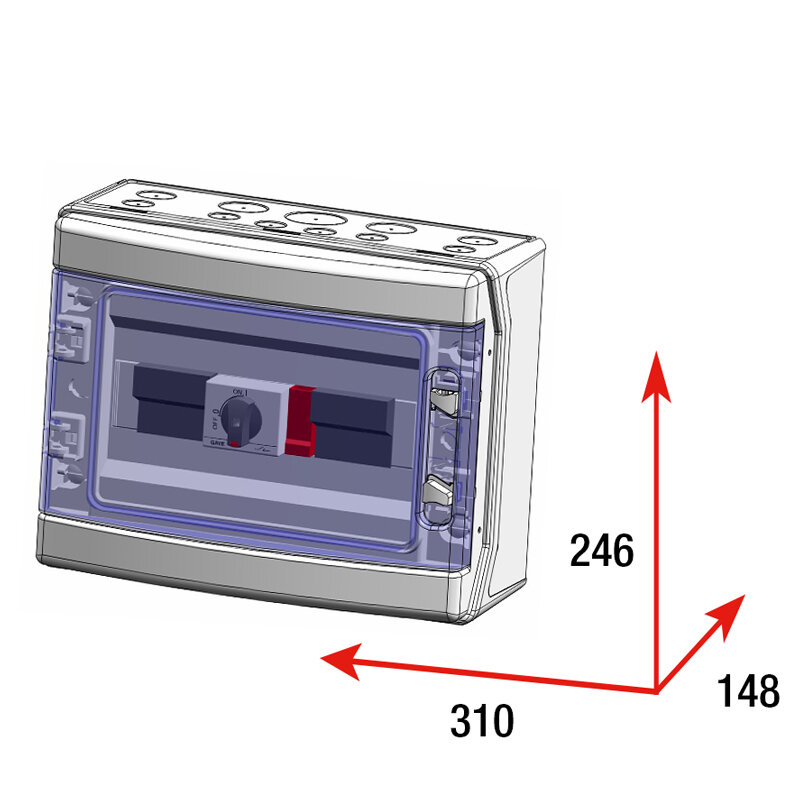 CAJA MODULAR CONEXIÓN PV - 3STR.FUS 15A + PROTECTOR SOBRETENSION UN 110V