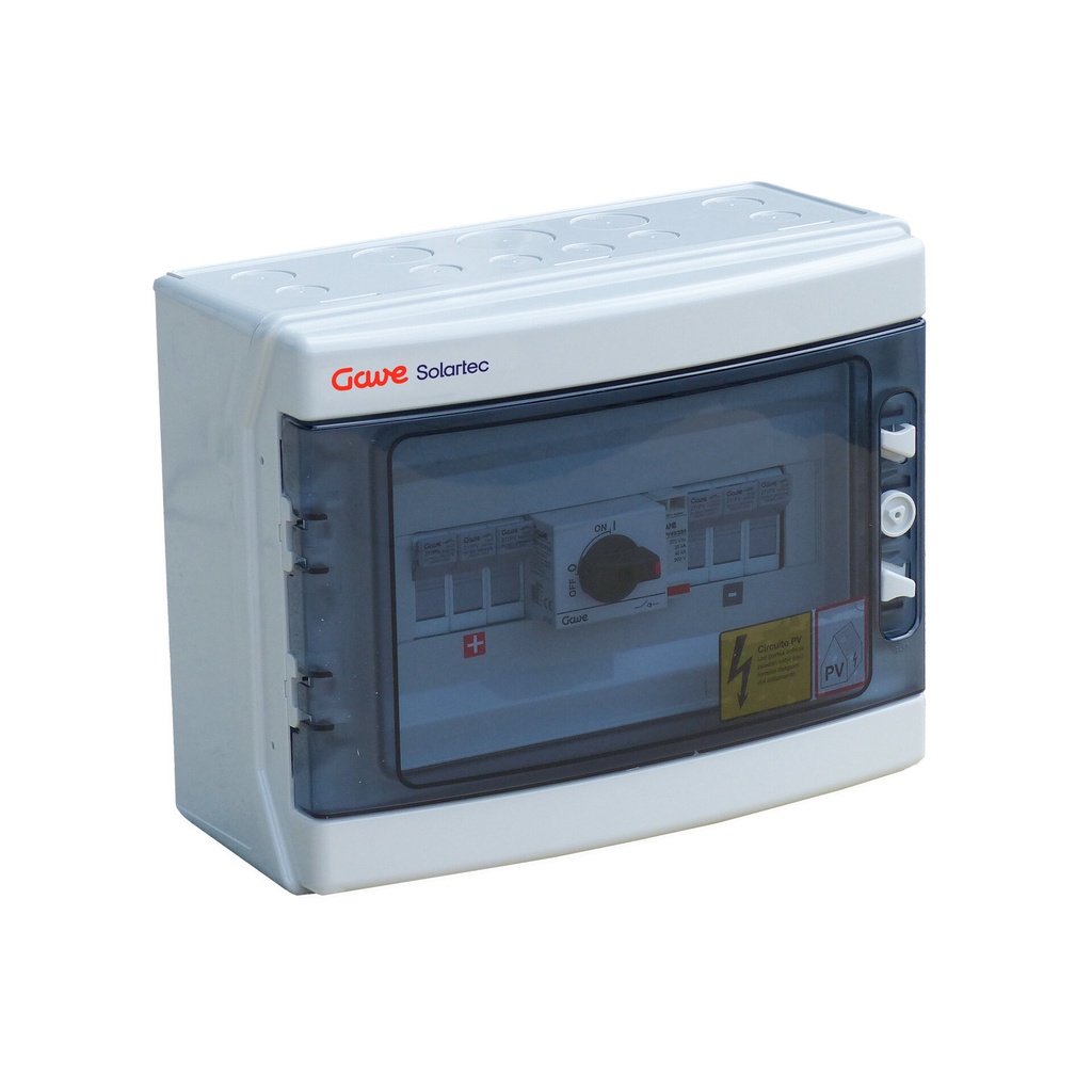 CAJA MODULAR CONEXIÓN PV - 3STR.FUS 12A + PROTECTOR SOBRETENSION UN 220V