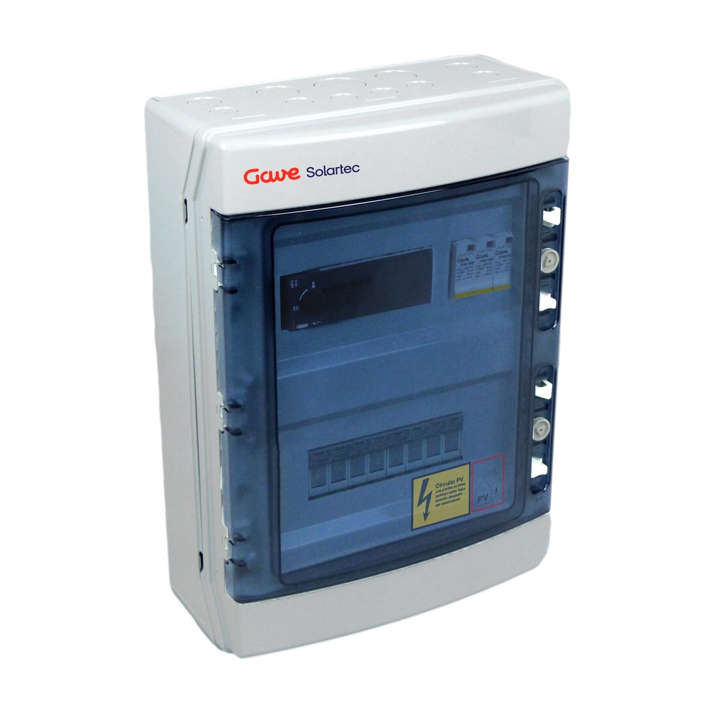 CAJA MODULAR GAVE CONEXION PV 4 STR. FUS. 12A + PROT.SOBRETENSION II