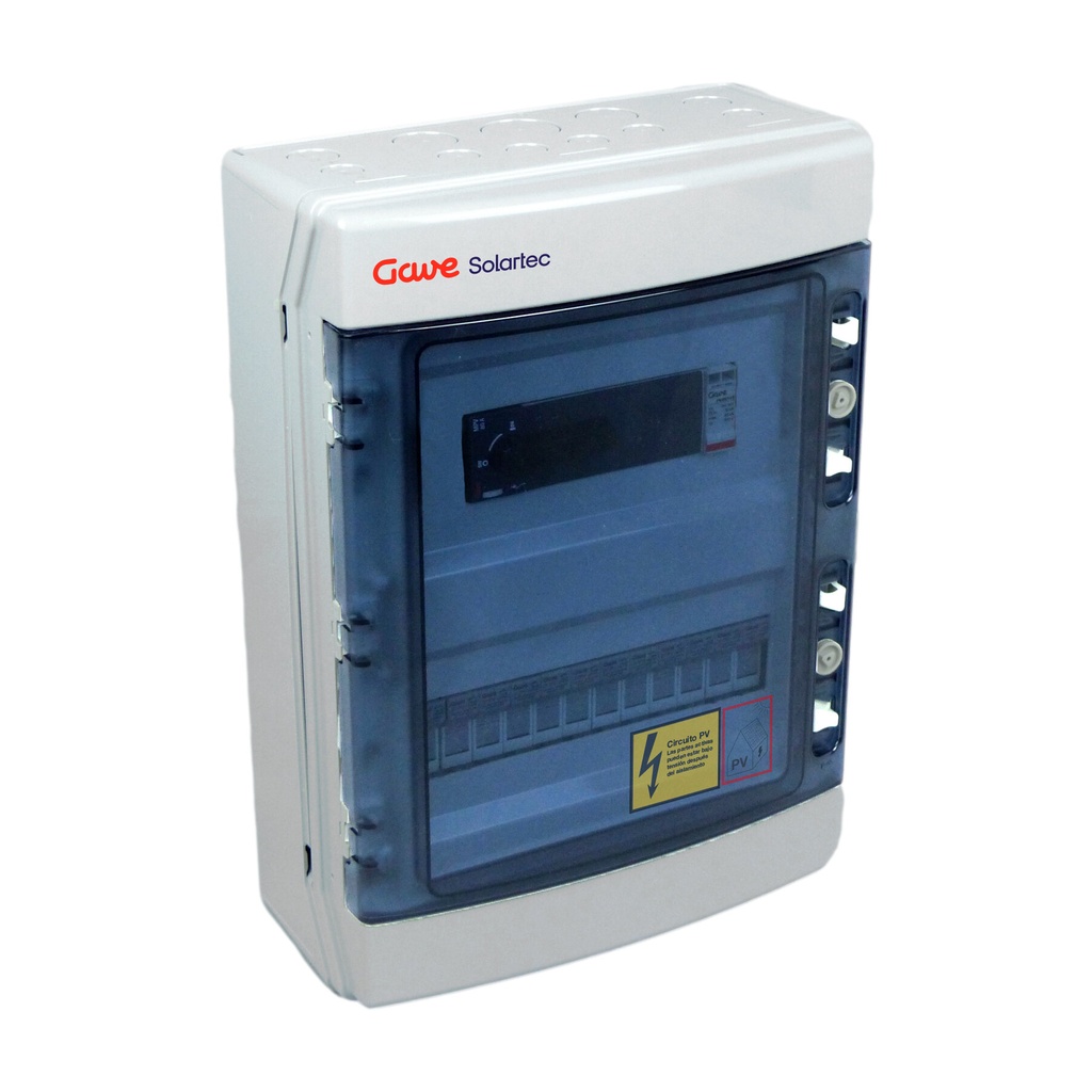 CAJA MODULAR GAVE CONEXIÓN PV - 6STR.FUS 12A + PROTECTOR SOBRETENSION UN 220V