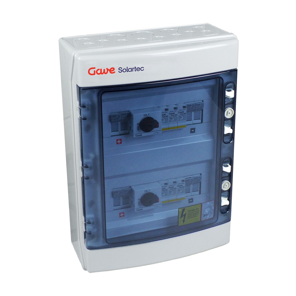 CAJA MODULAR CONEXIÓN PV 2MPPT - 2STR.FUS 12A + PROTECTOR SOBRETENSION II